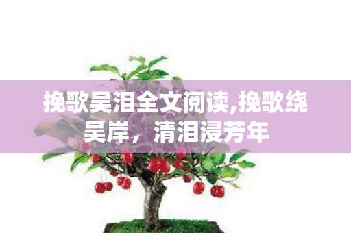 挽歌吴泪全文阅读,挽歌绕吴岸,清泪浸芳年 挽歌吴泪全文阅读,挽歌绕吴岸,清泪浸芳年