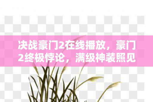 决战豪门2在线播放，豪门2终极悖论，满级神装照见人生-999级深渊