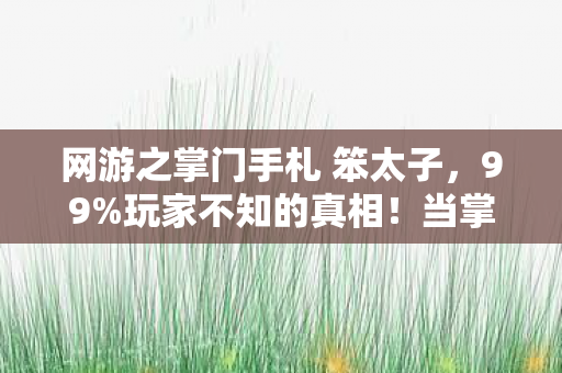 网游之掌门手札 笨太子,99%玩家不知的真相!当掌门竟要赔上半条命? 网游之掌门手札 笨太子,99%玩家不知的真相!当掌门竟要赔上半条命?