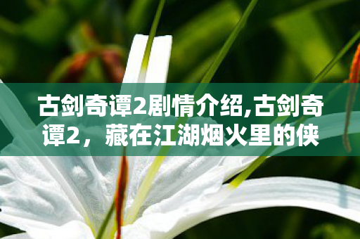 古剑奇谭2剧情介绍,古剑奇谭2，藏在江湖烟火里的侠意与初心