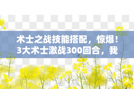 术士之战技能搭配，惊爆！3大术士激战300回合，我亲历的魔法狂潮太震撼！