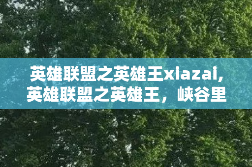 英雄联盟之英雄王xiazai,英雄联盟之英雄王,峡谷里永不落幕的少年热忱 英雄联盟之英雄王xiazai,英雄联盟之英雄王,峡谷里永不落幕的少年热忱