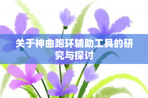 关于神曲跑环辅助工具的研究与探讨图片