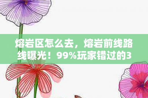 熔岩区怎么去，熔岩前线路线曝光！99%玩家错过的3条暴富捷径，数据颠覆你的认知