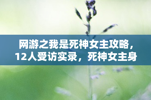 网游之我是死神女主攻略，12人受访实录，死神女主身份疑云，网吧里谁先绷不住？