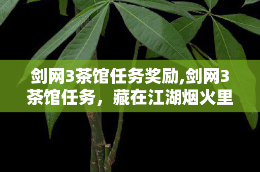 剑网3茶馆任务奖励,剑网3茶馆任务，藏在江湖烟火里的温柔锚点