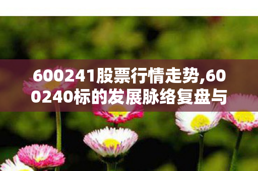 600241股票行情走势,600240标的发展脉络复盘与市场参与启示 600241股票行情走势,600240标的发展脉络复盘与市场参与启示