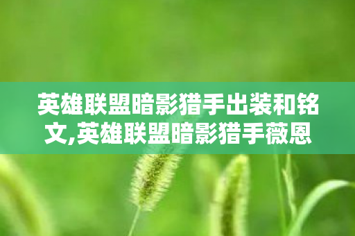 英雄联盟暗影猎手出装和铭文,英雄联盟暗影猎手薇恩出装思路全指南，适配各类对局的灵活搭配