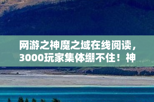 网游之神魔之域在线阅读，3000玩家集体绷不住！神魔之域爆出时间裂缝疑云，真相竟在网吧厕所？
