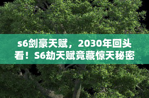s6剑豪天赋，2030年回头看！S6劫天赋竟藏惊天秘密，颠覆你的认知！
