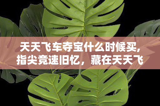 天天飞车夺宝什么时候买,指尖竞速旧忆,藏在天天飞车夺宝里的青春小确幸 天天飞车夺宝什么时候买,指尖竞速旧忆,藏在天天飞车夺宝里的青春小确幸