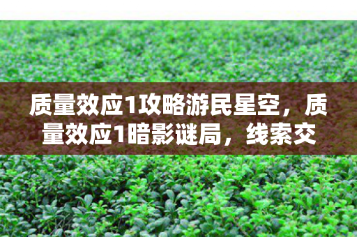 质量效应1攻略游民星空,质量效应1暗影谜局,线索交织的悬案,毛骨悚然真相待揭 质量效应1攻略游民星空,质量效应1暗影谜局,线索交织的悬案,毛骨悚然真相待揭