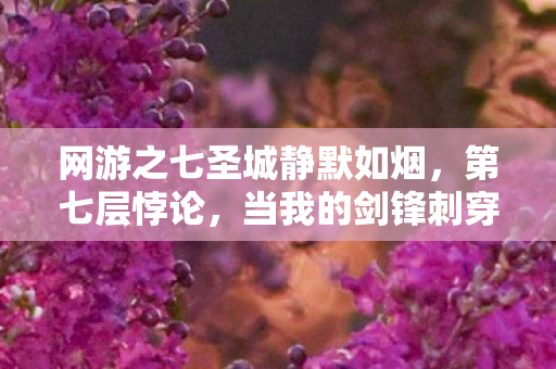网游之七圣城静默如烟,第七层悖论,当我的剑锋刺穿神明,却斩不断儿子眼里的星光 网游之七圣城静默如烟,第七层悖论,当我的剑锋刺穿神明,却斩不断儿子眼里的星光