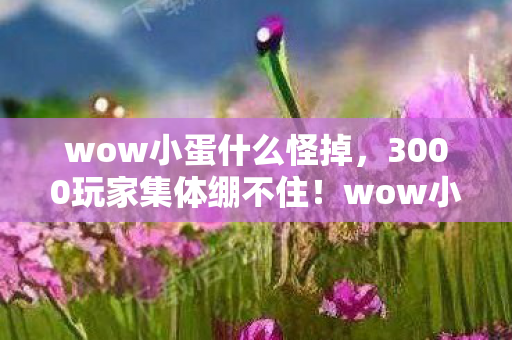 wow小蛋什么怪掉，3000玩家集体绷不住！wow小蛋爆火背后竟藏惊天疑点？