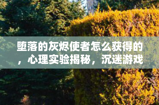 堕落的灰烬使者怎么获得的，心理实验揭秘，沉迷游戏三年，细思极恐的堕落灰烬使者陷阱