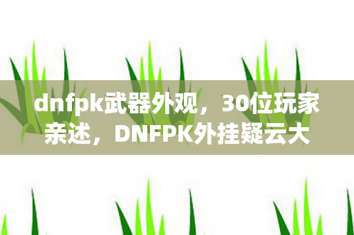 dnfpk武器外观，30位玩家亲述，DNFPK外挂疑云大起底，这操作真让人绷不住！