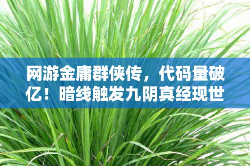 网游金庸群侠传，代码量破亿！暗线触发九阴真经现世，头皮发麻的江湖人生