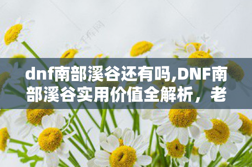 dnf南部溪谷还有吗,DNF南部溪谷实用价值全解析，老玩家的情怀与福利双担副本