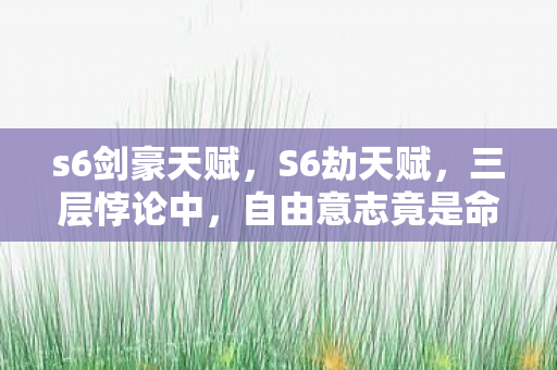 s6剑豪天赋,S6劫天赋,三层悖论中,自由意志竟是命运牢笼的钥匙? s6剑豪天赋,S6劫天赋,三层悖论中,自由意志竟是命运牢笼的钥匙?