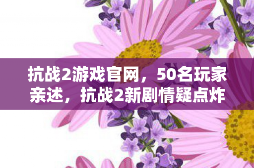 抗战2游戏官网，50名玩家亲述，抗战2新剧情疑点炸锅，策划这波操作我绷不住了！