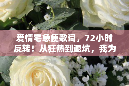 爱情宅急便歌词,72小时反转!从狂热到退坑,我为何又为爱情宅急便重燃热血? 爱情宅急便歌词,72小时反转!从狂热到退坑,我为何又为爱情宅急便重燃热血?