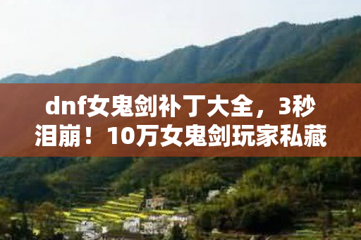 dnf女鬼剑补丁大全，3秒泪崩！10万女鬼剑玩家私藏的补丁真相，当技能特效成为最后温柔