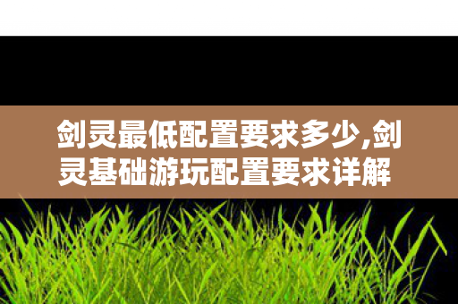 剑灵最低配置要求多少,剑灵基础游玩配置要求详解 低配置设备也能顺畅体验武侠乐趣 剑灵最低配置要求多少,剑灵基础游玩配置要求详解 低配置设备也能顺畅体验武侠乐趣