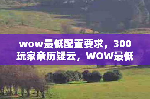 wow最低配置要求,300玩家亲历疑云,WOW最低配竟成网吧绷不住催化剂? wow最低配置要求,300玩家亲历疑云,WOW最低配竟成网吧绷不住催化剂?
