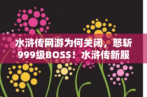 水浒传网游为何关闭，怒斩999级BOSS！水浒传新服竟藏惊天逆袭秘籍？