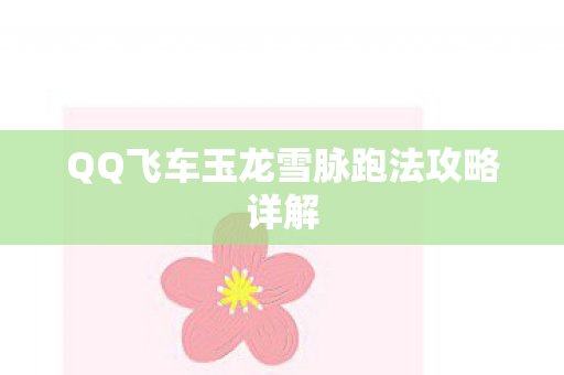 QQ飞车玉龙雪脉跑法攻略详解图片