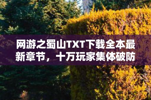 网游之蜀山TXT下载全本最新章节,十万玩家集体破防!蜀山秘境人数谜团竟藏惊天反转 网游之蜀山TXT下载全本最新章节,十万玩家集体破防!蜀山秘境人数谜团竟藏惊天反转
