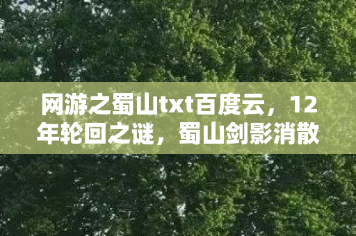 网游之蜀山txt百度云，12年轮回之谜，蜀山剑影消散时，谁在云端泪目守望？
