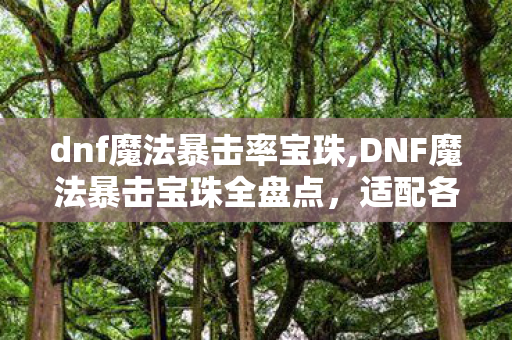 dnf魔法暴击率宝珠,DNF魔法暴击宝珠全盘点,适配各阶段法系玩家的打造指南 dnf魔法暴击率宝珠,DNF魔法暴击宝珠全盘点,适配各阶段法系玩家的打造指南