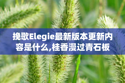 挽歌Elegie最新版本更新内容是什么,桂香漫过青石板的挽歌 挽歌Elegie最新版本更新内容是什么,桂香漫过青石板的挽歌