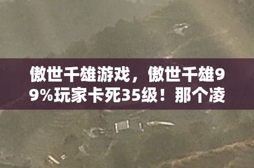 傲世千雄游戏，傲世千雄99%玩家卡死35级！那个凌晨4点破关的疯子，现在怎么样了？