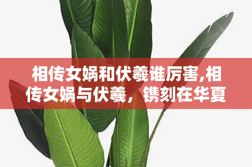 相传女娲和伏羲谁厉害,相传女娲与伏羲，镌刻在华夏文脉里的上古双星传说