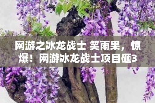 网游之冰龙战士 笑雨果,惊爆!网游冰龙战士项目砸3000万竟藏致命隐情,真相让人吓一跳! 网游之冰龙战士 笑雨果,惊爆!网游冰龙战士项目砸3000万竟藏致命隐情,真相让人吓一跳!