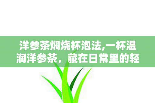 洋参茶焖烧杯泡法,一杯温润洋参茶，藏在日常里的轻养小确幸