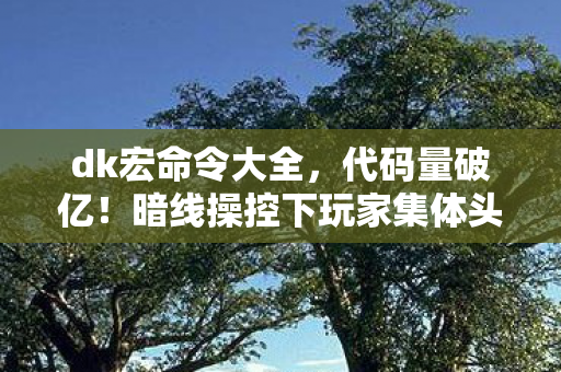 dk宏命令大全,代码量破亿!暗线操控下玩家集体头皮发麻的赛博暴动 dk宏命令大全,代码量破亿!暗线操控下玩家集体头皮发麻的赛博暴动