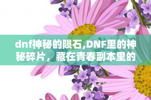 dnf神秘的陨石,DNF里的神秘碎片，藏在青春副本里的旧时光印记