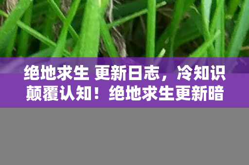 绝地求生 更新日志，冷知识颠覆认知！绝地求生更新暗藏炸弹级设计，玩家目瞪口呆