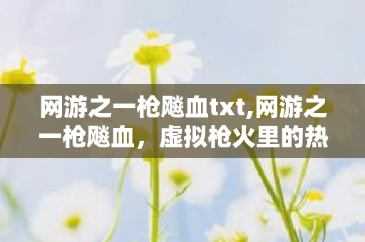 网游之一枪飚血txt,网游之一枪飚血，虚拟枪火里的热血青春印记