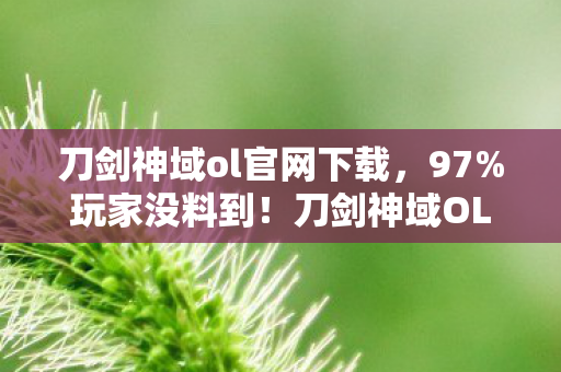 刀剑神域ol官网下载,97%玩家没料到!刀剑神域OL三端实测,手机搓招竟比主机快0.3秒? 刀剑神域ol官网下载,97%玩家没料到!刀剑神域OL三端实测,手机搓招竟比主机快0.3秒?