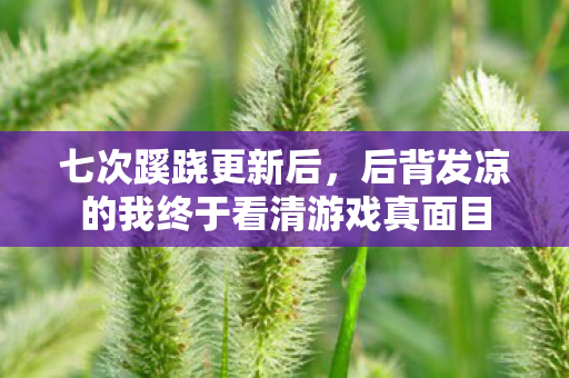 七次蹊跷更新后,后背发凉的我终于看清游戏真面目 七次蹊跷更新后,后背发凉的我终于看清游戏真面目