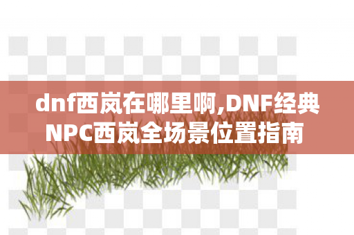 dnf西岚在哪里啊,DNF经典NPC西岚全场景位置指南 找他不用绕弯路 dnf西岚在哪里啊,DNF经典NPC西岚全场景位置指南 找他不用绕弯路