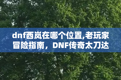 dnf西岚在哪个位置,老玩家冒险指南，DNF传奇太刀达人西岚的踪迹梳理