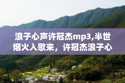 浪子心声许冠杰mp3,半世烟火入歌来，许冠杰浪子心声里的人生况味