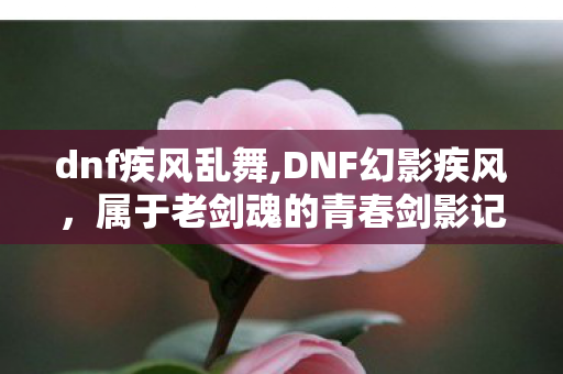 dnf疾风乱舞,DNF幻影疾风,属于老剑魂的青春剑影记忆 dnf疾风乱舞,DNF幻影疾风,属于老剑魂的青春剑影记忆