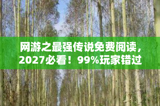 网游之最强传说免费阅读,2027必看!99%玩家错过的网游之最强传说3大逆天体验与避坑心得 网游之最强传说免费阅读,2027必看!99%玩家错过的网游之最强传说3大逆天体验与避坑心得