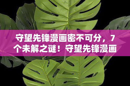 守望先锋漫画密不可分,7个未解之谜!守望先锋漫画暗藏的惊天设计逻辑竟让玩家集体破防 守望先锋漫画密不可分,7个未解之谜!守望先锋漫画暗藏的惊天设计逻辑竟让玩家集体破防